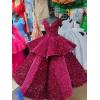 imageOff Shoulder Layered Sequin Flower Girl Dresses Sparkly Pageant Dress Girls Ball Gown Kids Prom Party CostumesBlue