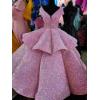 imageOff Shoulder Layered Sequin Flower Girl Dresses Sparkly Pageant Dress Girls Ball Gown Kids Prom Party CostumesIce Blue