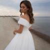 imageOff Shoulder Tulle Prom Dresses for Women Ball Gown ALine Wedding Dress Split Formal Evening DressBlack