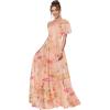 imageOne Shoulder Bridesmaid Dresses for Women Long Short Sleeve Pleated Chiffon Formal Evening GownsYellow