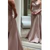 imageOne Shoulder Prom Dresses 2025 Long Satin Ball Gown Pleated Mermaid Formal Evening Gowns for WomenAqua