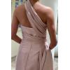imageOne Shoulder Prom Dresses 2025 Long Satin Ball Gown Pleated Mermaid Formal Evening Gowns for WomenAqua