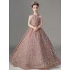 imageSequin Pageant Dress for Girls Sparkly Ball Gown Flower Girl Dresses for Wedding Princess Kids Toddle DressYellow