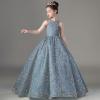 imageSequin Pageant Dress for Girls Sparkly Ball Gown Flower Girl Dresses for Wedding Princess Kids Toddle DressYellow