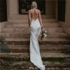 imageSimple Boho Wedding Dresses for Bride 2024 Mermaid Lace Spaghetti Straps V Neck Beach Bridal GownsAwhite