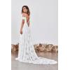 imageSimple Boho Wedding Dresses for Bride 2024 Mermaid Lace Spaghetti Straps V Neck Beach Bridal GownsBwhite