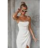 imageSimple Boho Wedding Dresses for Bride 2024 Mermaid Lace Spaghetti Straps V Neck Beach Bridal GownsCwhite