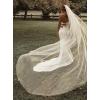 imageSimple Boho Wedding Dresses for Bride 2024 Mermaid Lace Spaghetti Straps V Neck Beach Bridal GownsCwhite