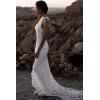 imageSimple Boho Wedding Dresses for Bride 2024 Mermaid Lace Spaghetti Straps V Neck Beach Bridal GownsEwhite