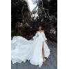 imageSimple Boho Wedding Dresses for Bride 2024 Mermaid Lace Spaghetti Straps V Neck Beach Bridal GownsGwhite