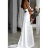 imageSimple Boho Wedding Dresses for Bride 2024 Mermaid Lace Spaghetti Straps V Neck Beach Bridal GownsHwhite