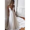imageSimple Boho Wedding Dresses for Bride 2024 Mermaid Lace Spaghetti Straps V Neck Beach Bridal GownsIivory