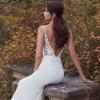 imageSimple Boho Wedding Dresses for Bride 2024 Mermaid Lace Spaghetti Straps V Neck Beach Bridal GownsJivory