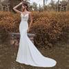 imageSimple Boho Wedding Dresses for Bride 2024 Mermaid Lace Spaghetti Straps V Neck Beach Bridal GownsJivory