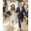imageSimple Boho Wedding Dresses for Bride 2024 Mermaid Lace Spaghetti Straps V Neck Beach Bridal GownsLwhite