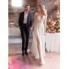 imageSimple Boho Wedding Dresses for Bride 2024 Mermaid Lace Spaghetti Straps V Neck Beach Bridal GownsMwhite