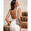 imageSimple Boho Wedding Dresses for Bride 2024 Mermaid Lace Spaghetti Straps V Neck Beach Bridal GownsNwhite