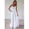 imageSimple Boho Wedding Dresses for Bride 2024 Mermaid Lace Spaghetti Straps V Neck Beach Bridal GownsOwhite