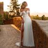 imageSimple Boho Wedding Dresses for Bride 2024 Mermaid Lace Spaghetti Straps V Neck Beach Bridal GownsPivory