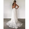 imageSimple Boho Wedding Dresses for Bride 2024 Mermaid Lace Spaghetti Straps V Neck Beach Bridal GownsRwhite