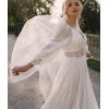 imageSimple Boho Wedding Dresses for Bride 2024 Mermaid Lace Spaghetti Straps V Neck Beach Bridal GownsSwhite