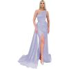 imageAppliques Mermaid Bridesmaid Dresses One Shoulder Prom Dress for Women Bodycon Formal Evening Gown with SlitLavender
