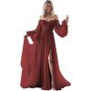 imageLong Sleeve Wedding Dress Plus Size Prom Dress 2024 Tulle Ball Gown Princess Formal Evening Gowns for WomenWine Red