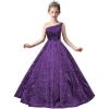 imageOne Shoulder Sequin Pageant Gowns Sparkly Ball Gown Flower Girl Dresses for Wedding Princess Kids Toddler DressGrape