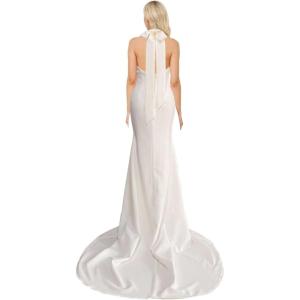 imageLong Sleeve Wedding Dresses for Bride Simple Satin Wedding Gown Lace Appliques Tulle Country Wedding Dress Bride GownWhiteg