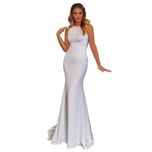 imageLong Sleeve Wedding Dresses for Bride Simple Satin Wedding Gown Lace Appliques Tulle Country Wedding Dress Bride GownWhitestyle2