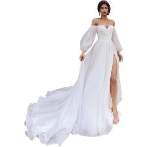imageSimple Boho Wedding Dresses for Bride 2024 Mermaid Lace Spaghetti Straps V Neck Beach Bridal GownsGwhite