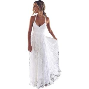 imageSimple Boho Wedding Dresses for Bride 2024 Mermaid Lace Spaghetti Straps V Neck Beach Bridal GownsRivory