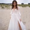 imageLong Sleeve Tulle Prom Dresses Long Lace Applique Ball Gown 2025 A Line Wedding Evening Party GownsBlack