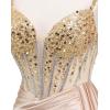 image:imageMermaid Satin Prom Dresses 2026 Sequin Beaded Formal Dresses Corset Evening Gowns with Slit TailLight Blue