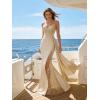 image:imageMermaid Satin Prom Dresses 2026 Sequin Beaded Formal Dresses Corset Evening Gowns with Slit TailWine Red