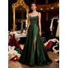 image:imagehomdor Beaded Satin Prom Dresses 2026 A Line Formal Dresses for Women Lace Applique Corset Evening GownBrown