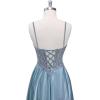 image:imagehomdor Beaded Satin Prom Dresses 2026 A Line Formal Dresses for Women Lace Applique Corset Evening GownChampagne
