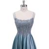 image:imagehomdor Beaded Satin Prom Dresses 2026 A Line Formal Dresses for Women Lace Applique Corset Evening GownDusty Pink