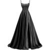 image:imagehomdor Beaded Satin Prom Dresses 2026 A Line Formal Dresses for Women Lace Applique Corset Evening GownBlack