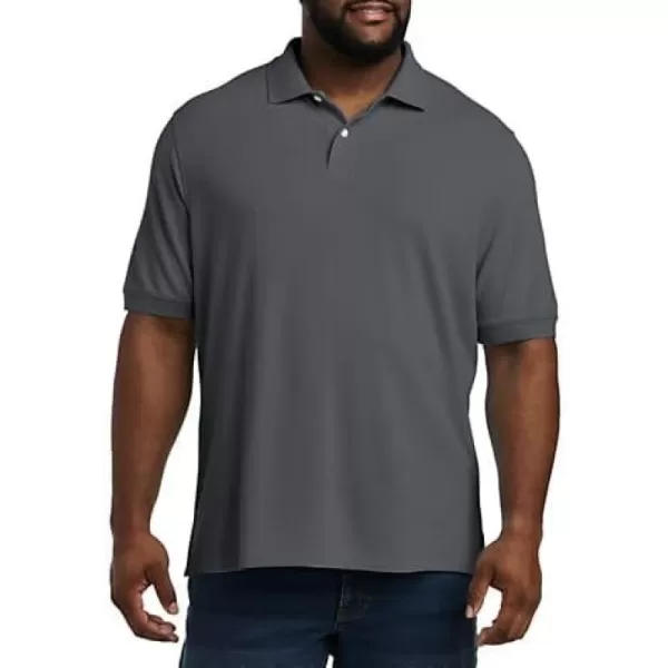 DXL Big + Tall Essentials Men's Big and Tall Piqué Mesh Short-Sleeve Polo Shirt