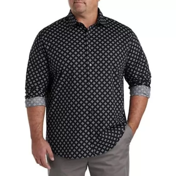 DXL Synrgy Men's Big and Tall Tile Patterned Sport Shirt