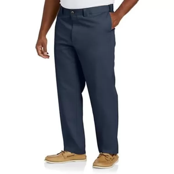 DXL Big + Tall Essentials Men's Big and Tall Flat-Front Twill Pants