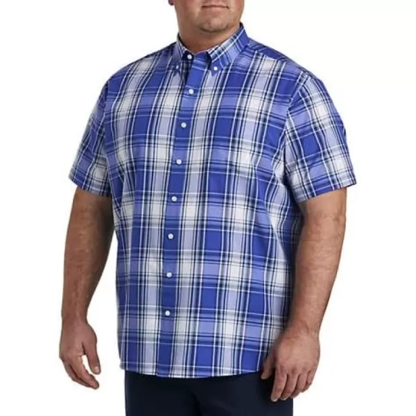 DXL Big + Tall Essentials Men's Big and Tall Plaid Poplin Sport Shirt