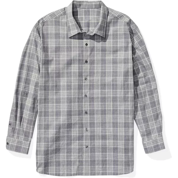 DXL Synrgy Men's Big and Tall Large Plaid Sport Shirt Grey Purple