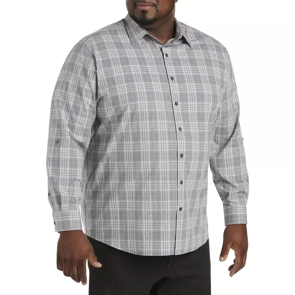 DXL Synrgy Men's Big and Tall Large Plaid Sport Shirt Grey Purple