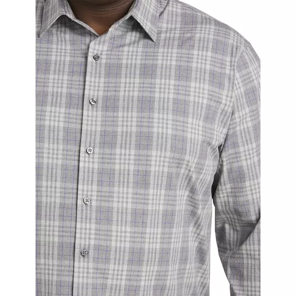 DXL Synrgy Men's Big and Tall Large Plaid Sport Shirt Grey Purple