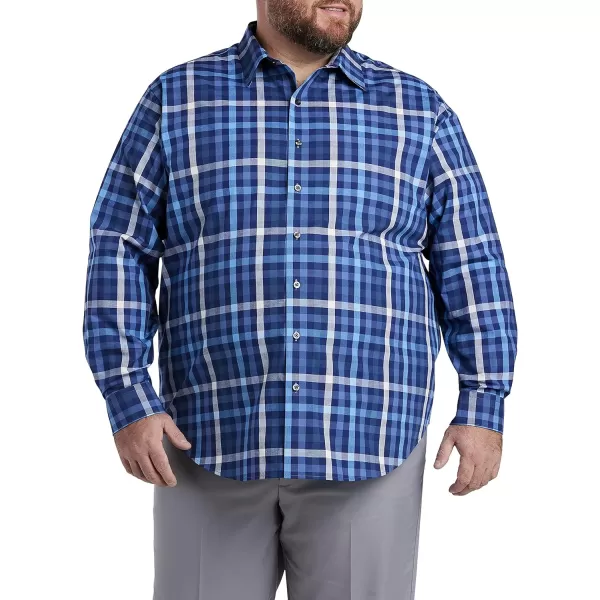 DXL Synrgy Men's Big and Tall Small Multi-Plaid Sport Shirt Blue Multi