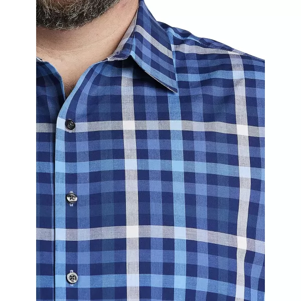 DXL Synrgy Men's Big and Tall Small Multi-Plaid Sport Shirt Blue Multi