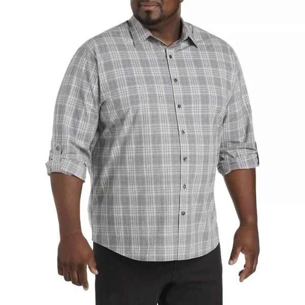 DXL Synrgy Men's Big and Tall Large Plaid Sport Shirt Grey Purple