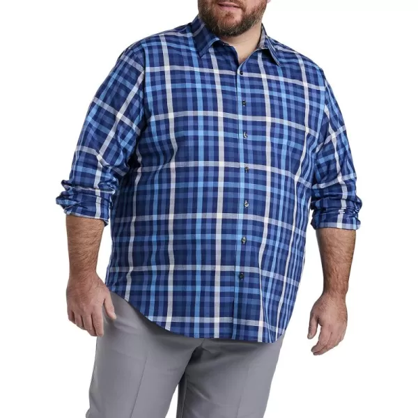 DXL Synrgy Men's Big and Tall Small Multi-Plaid Sport Shirt Blue Multi